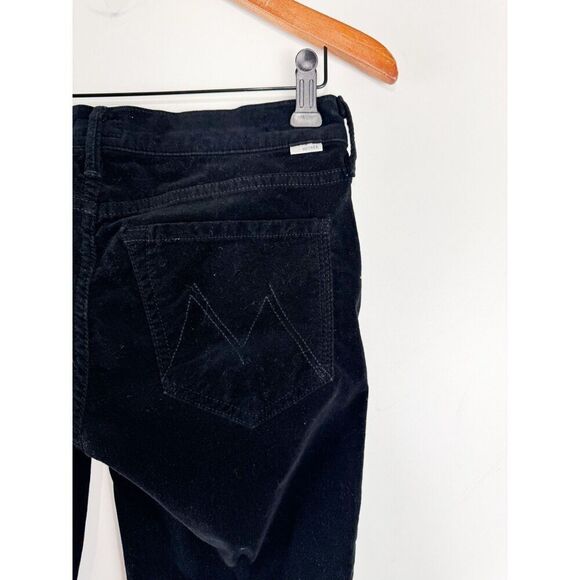 MOTHER Sz 27 THE VAMP MY LIFE AS A SNOW BUNNY BLACK VELVET JEANS - Picture 3 of 6